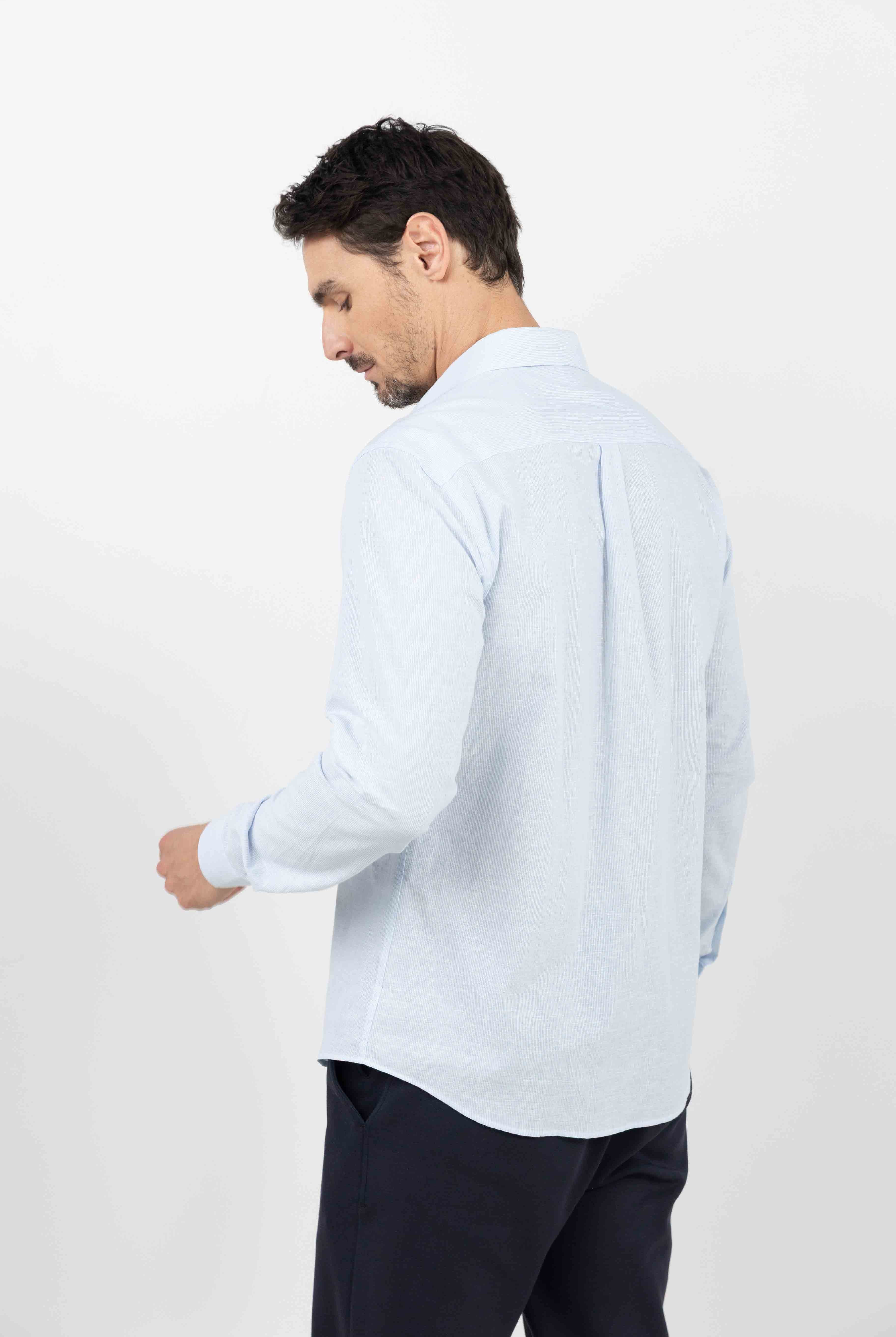 Chemise rayée bleu ciel | Elora