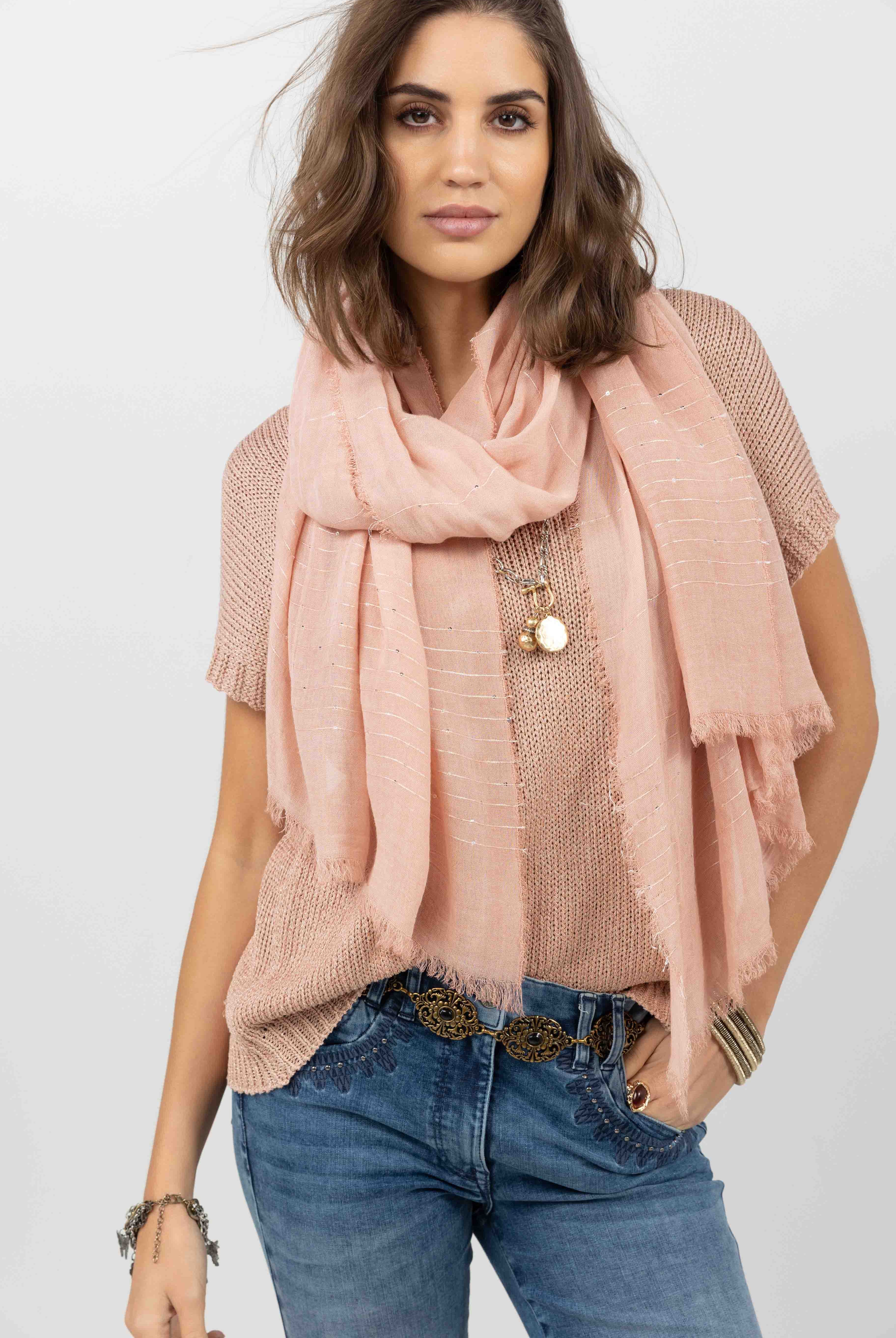 Chèche rose à sequins | Elora