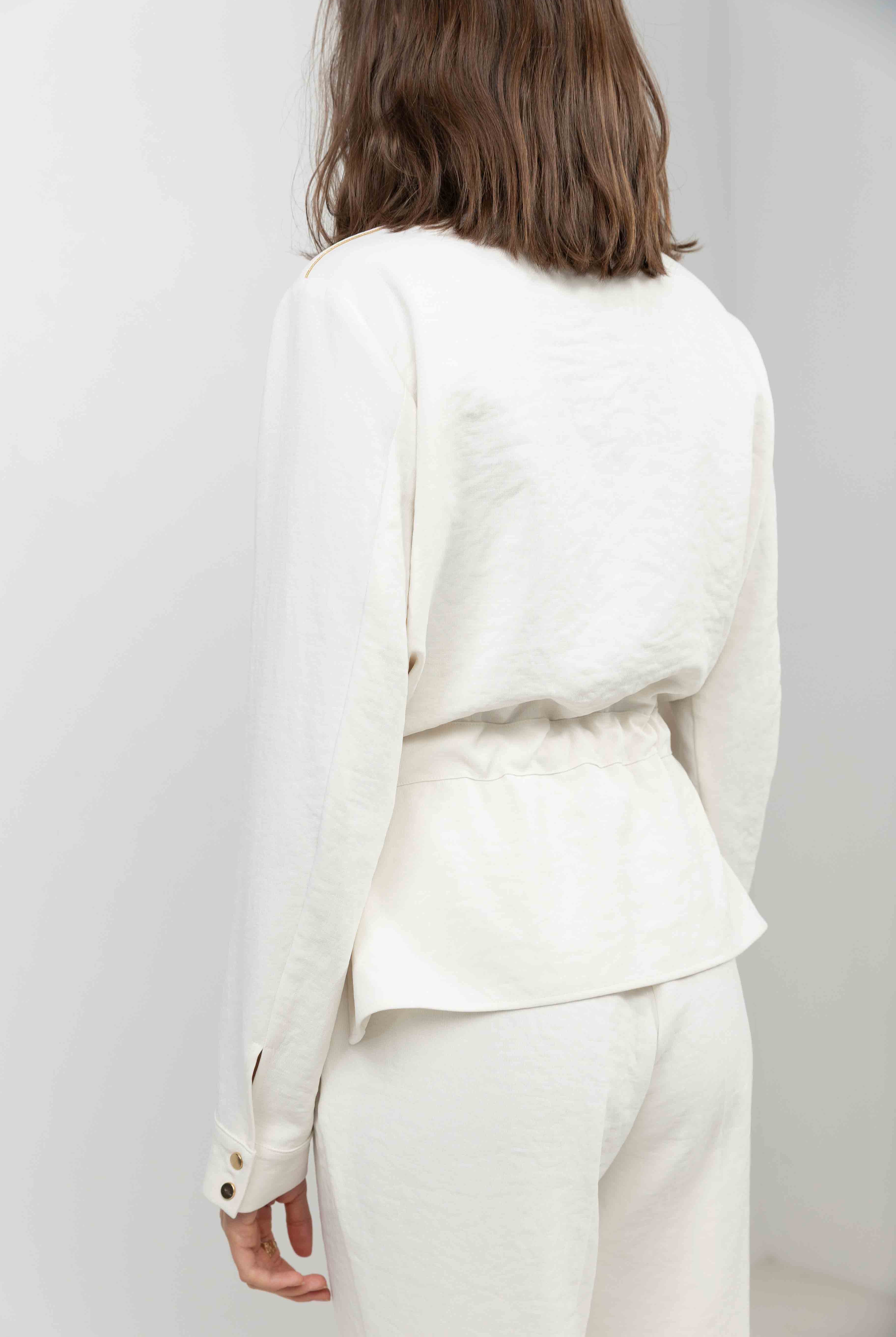 Veste écru chic ceinturée | Elora