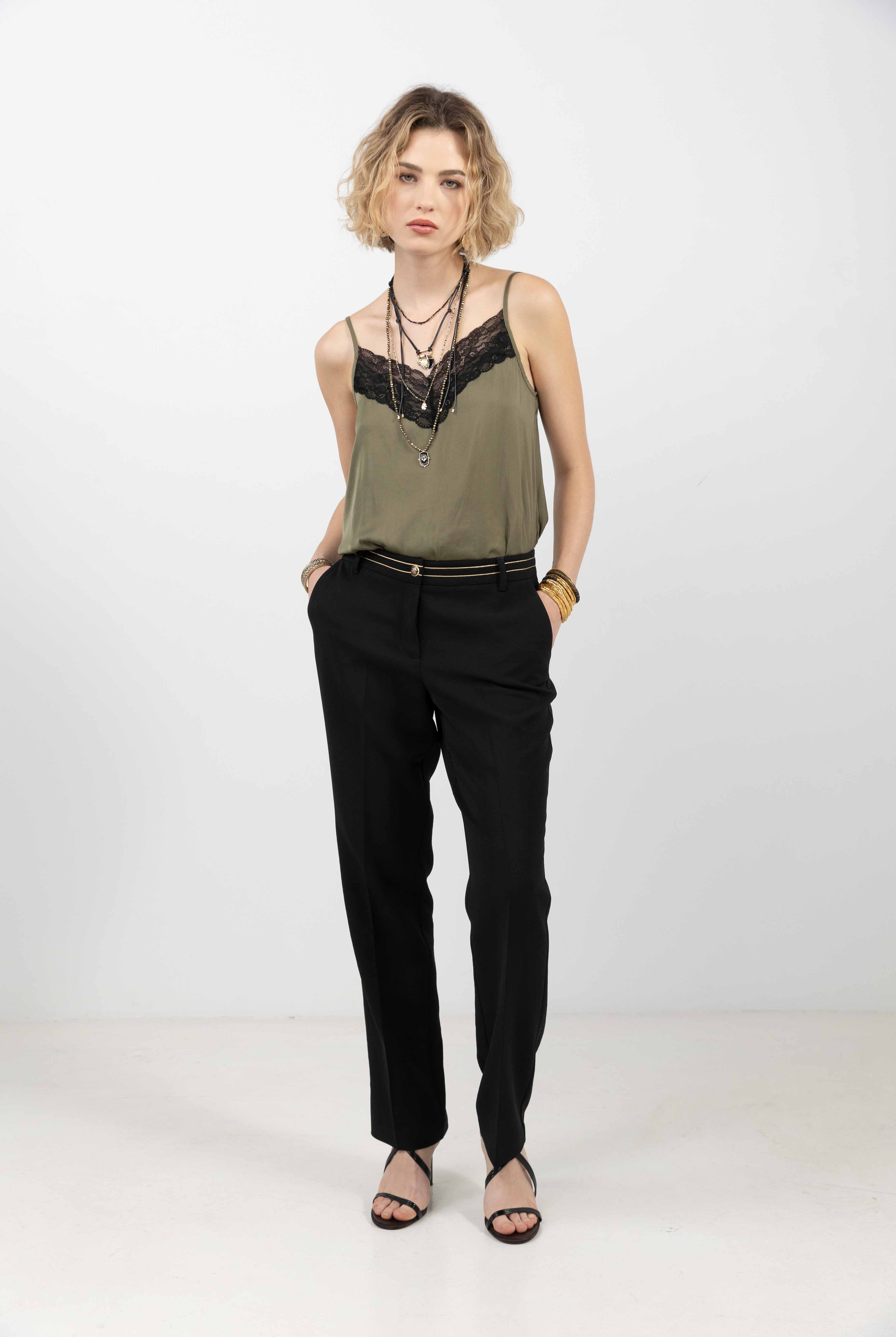 Pantalon noir fluide chic | Elora