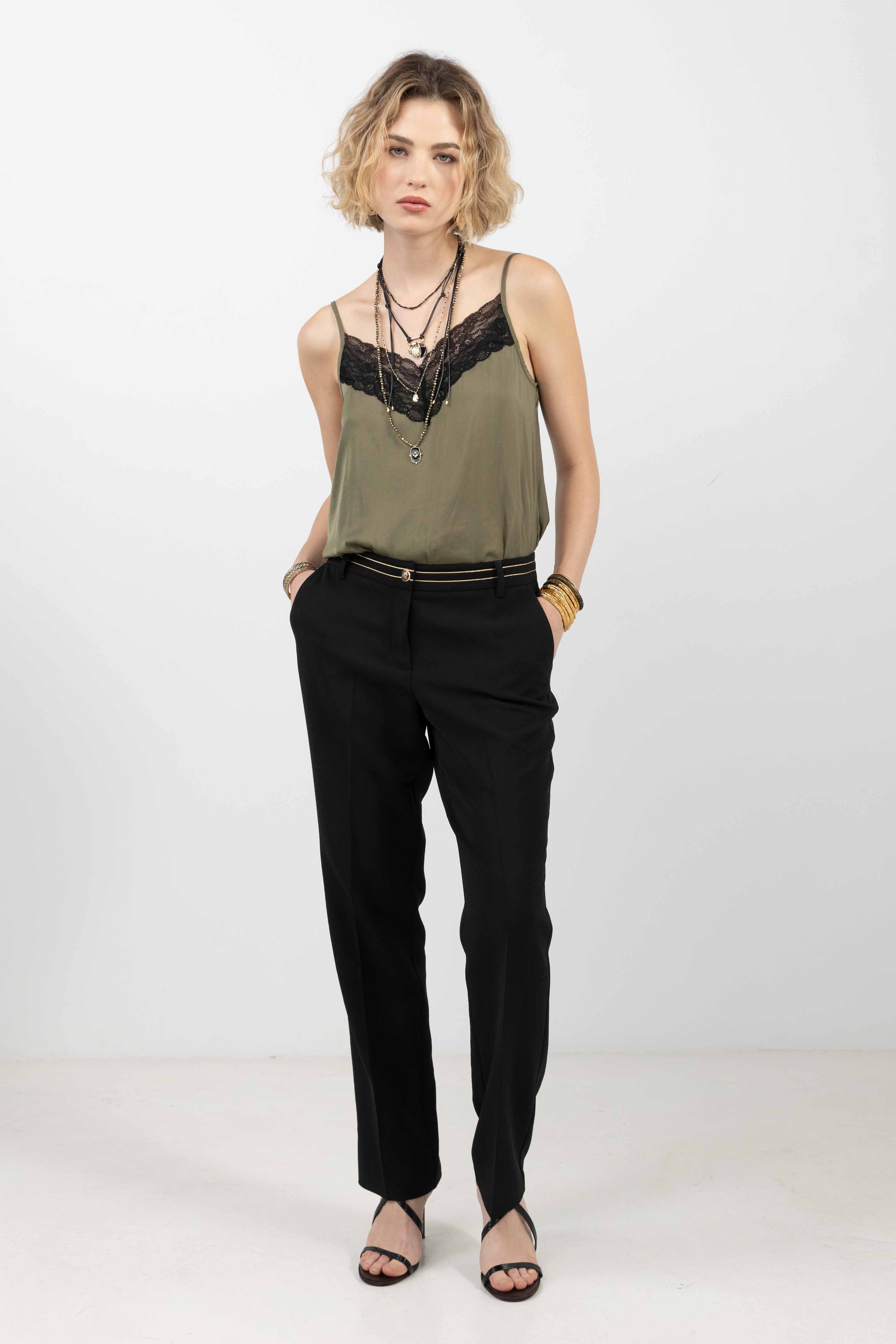 Pantalon noir fluide chic | Elora