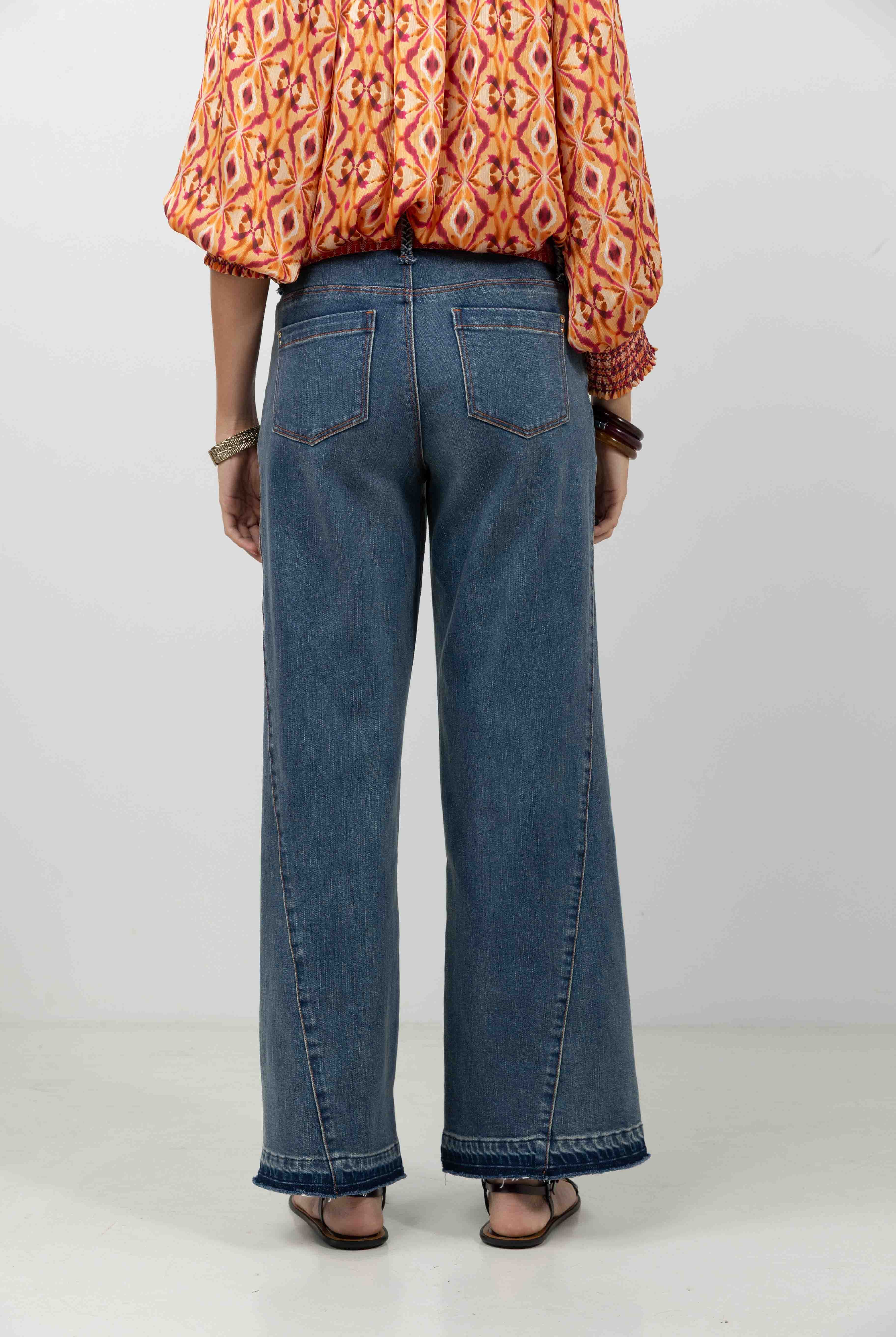 Jean large bleu esprit gypset | Elora