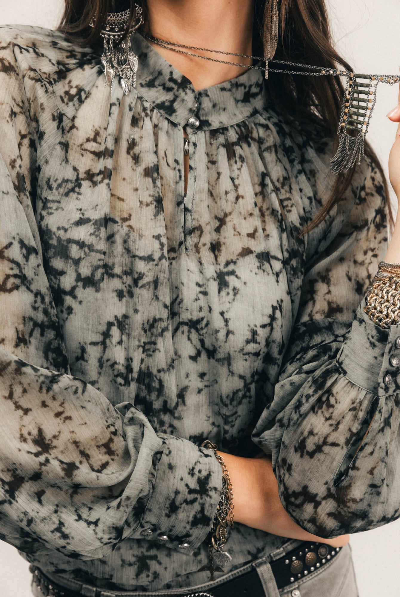 Blouse et débardeur imprimé jade | Elora