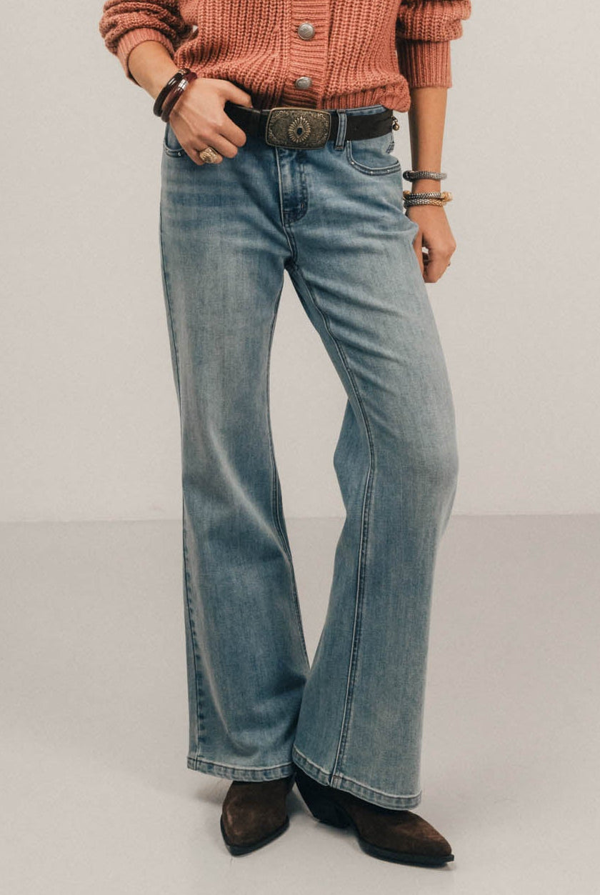 Jean flare bleu ciel seventies | Elora