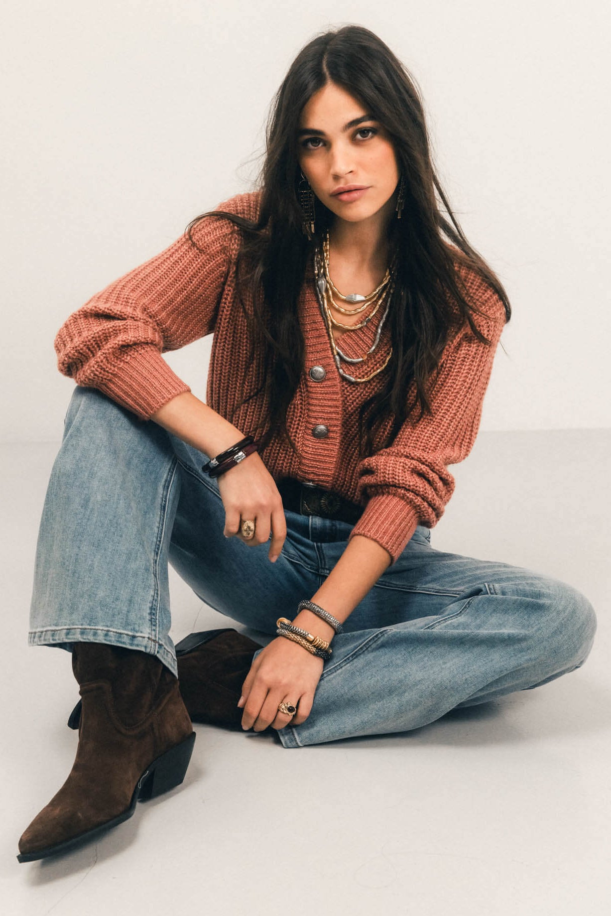 Pull rose indien côtelé lurex | Elora