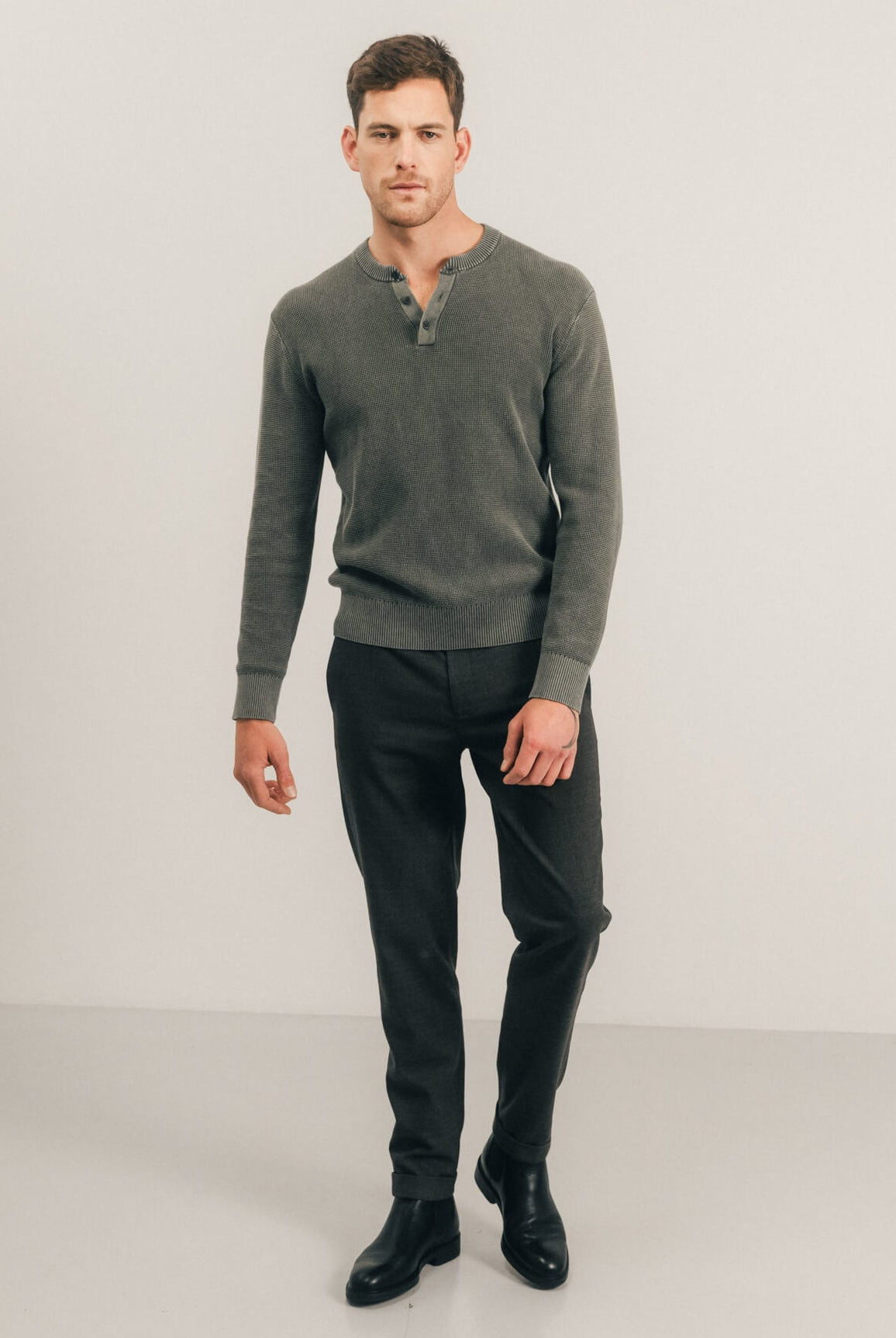 Pantalon kaki carreaux chic | Elora