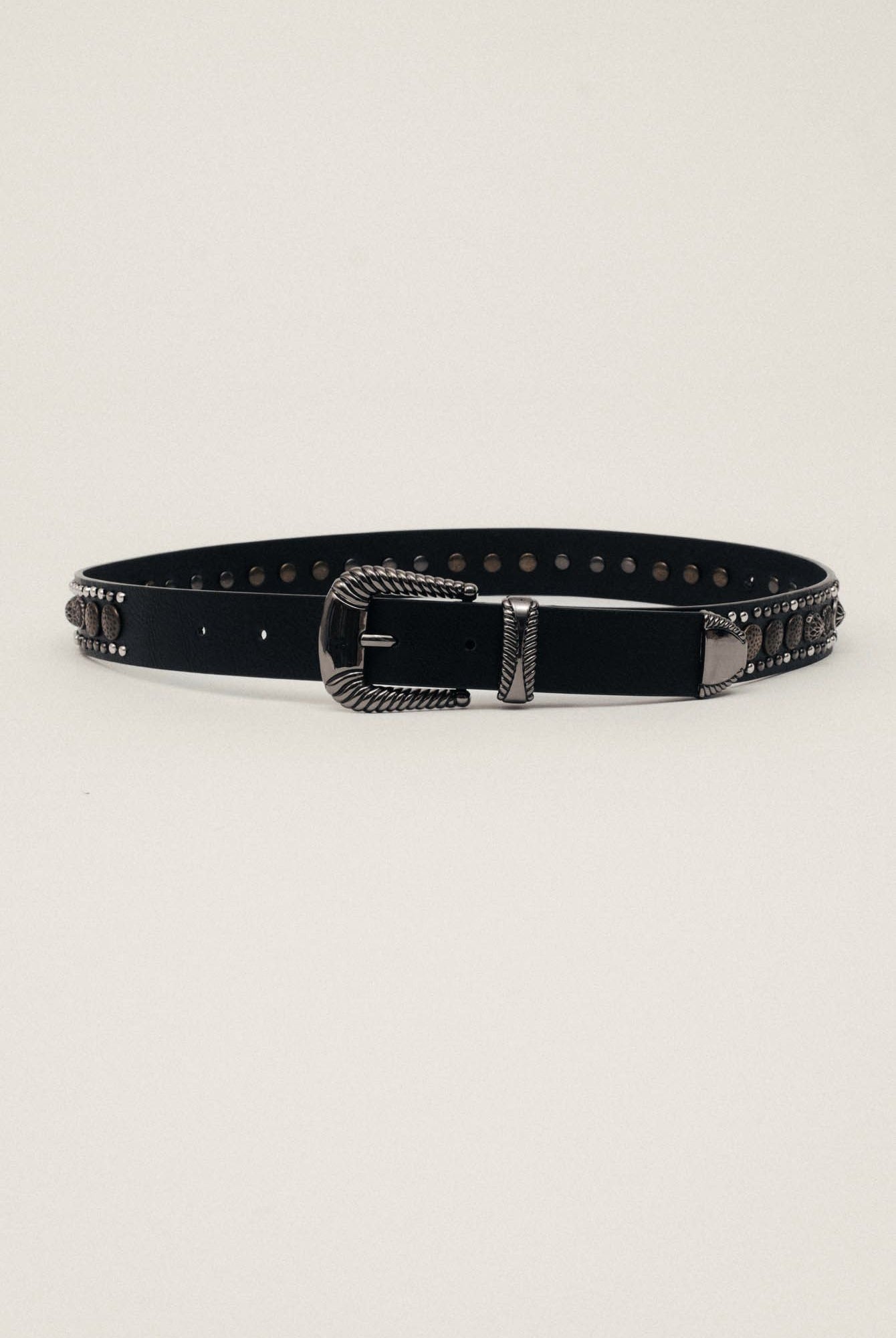 Ceinture noire cloutée esprit western | Elora
