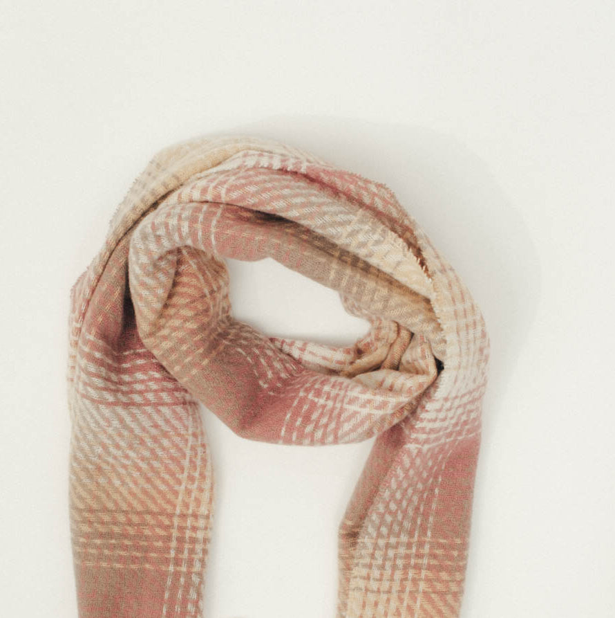 Étole carreaux rose tartan | Elora