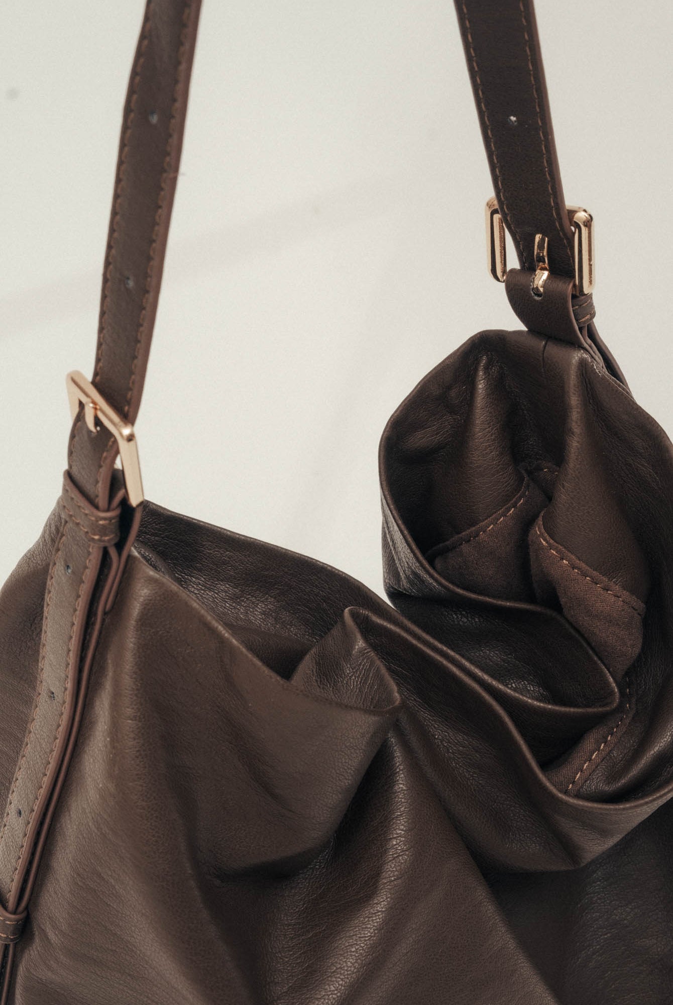 Sac shopping choco cuir patiné | Elora