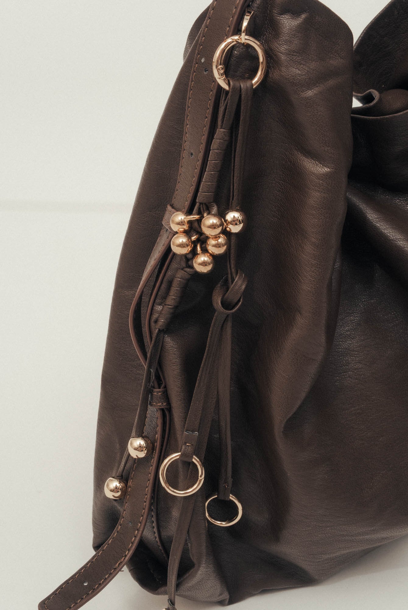 Sac shopping choco cuir patiné | Elora