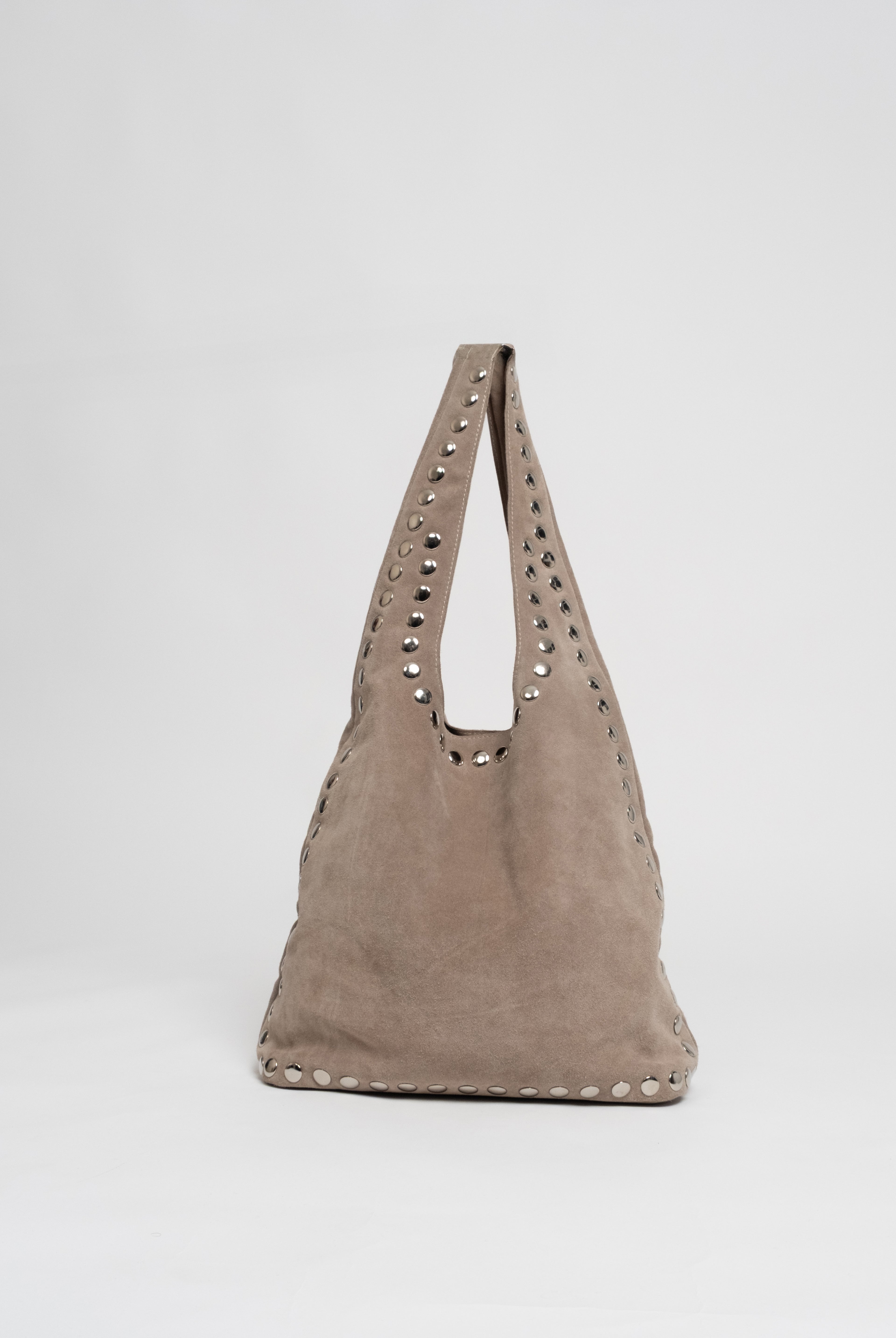 Sac besace beige daim détails métal | Elora