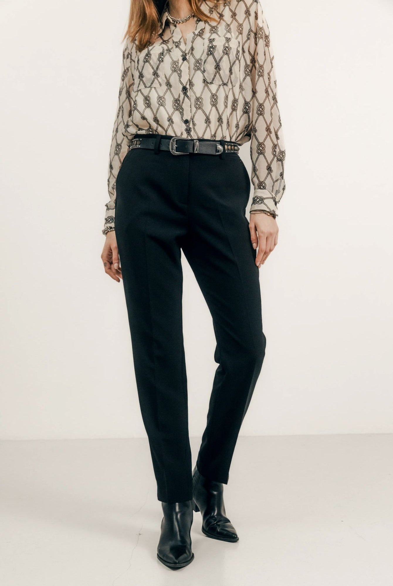 Pantalon noir cigarette chic | Elora
