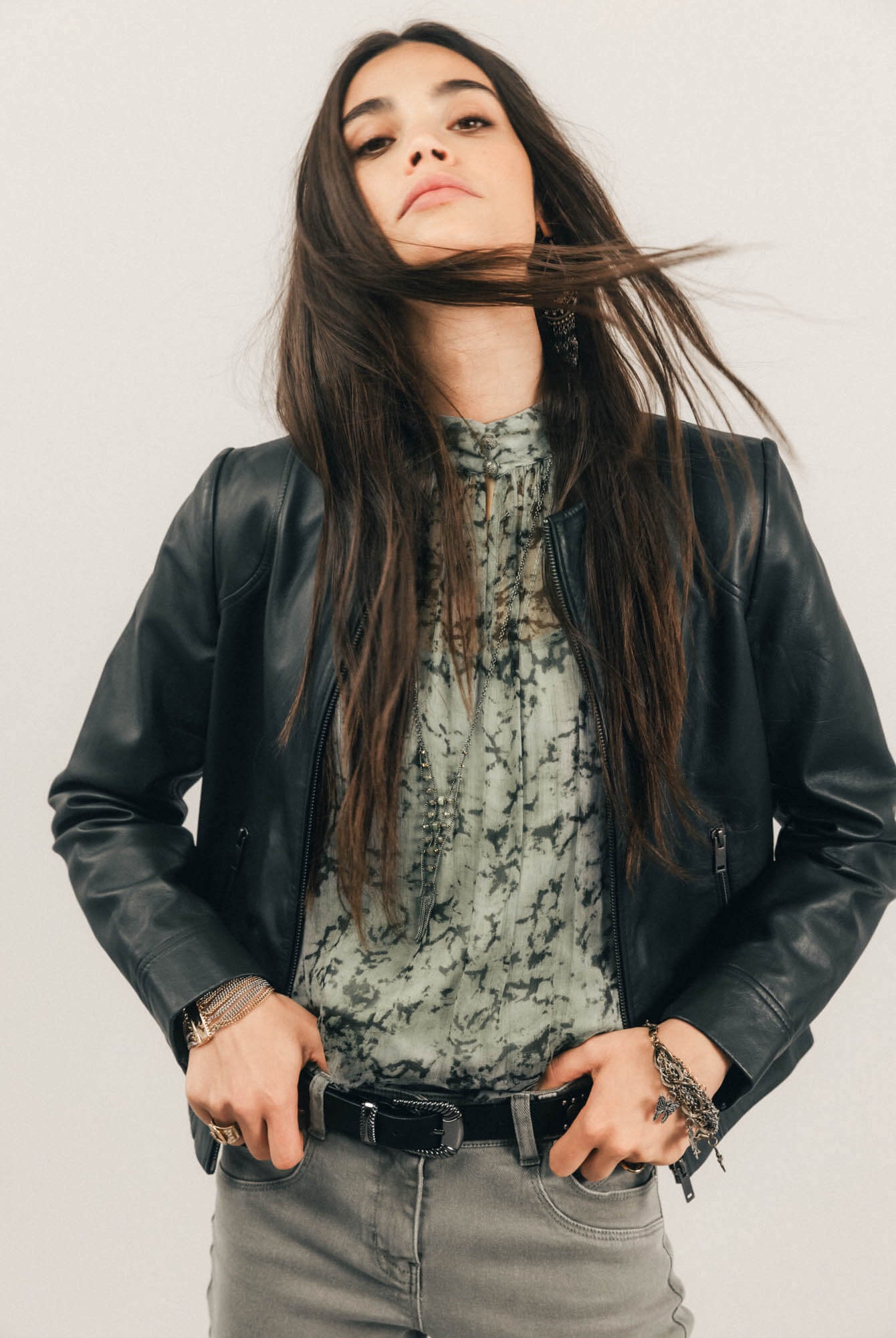 Blouse et débardeur imprimé jade | Elora