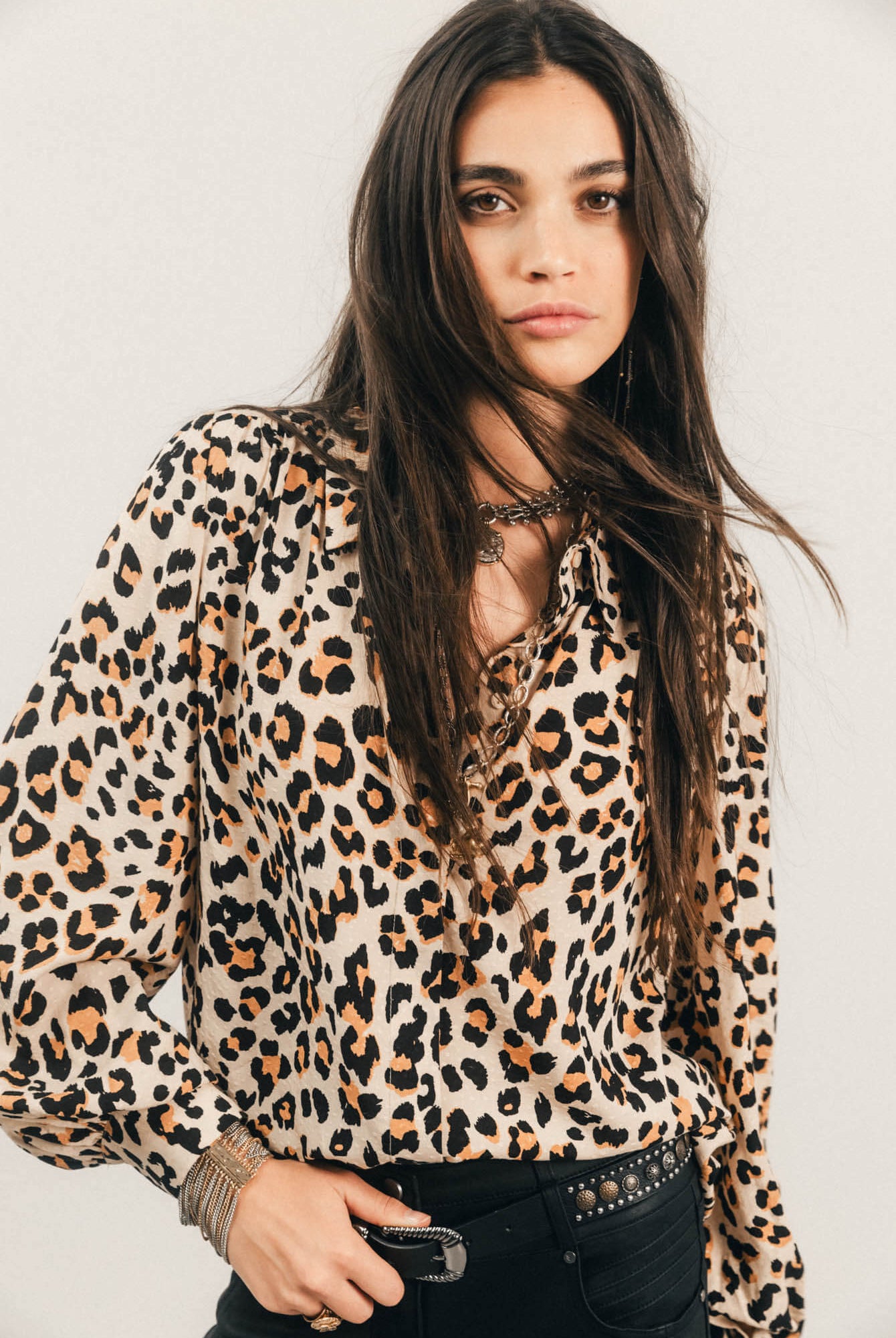 Chemise imprimé léopard bohème chic | Elora