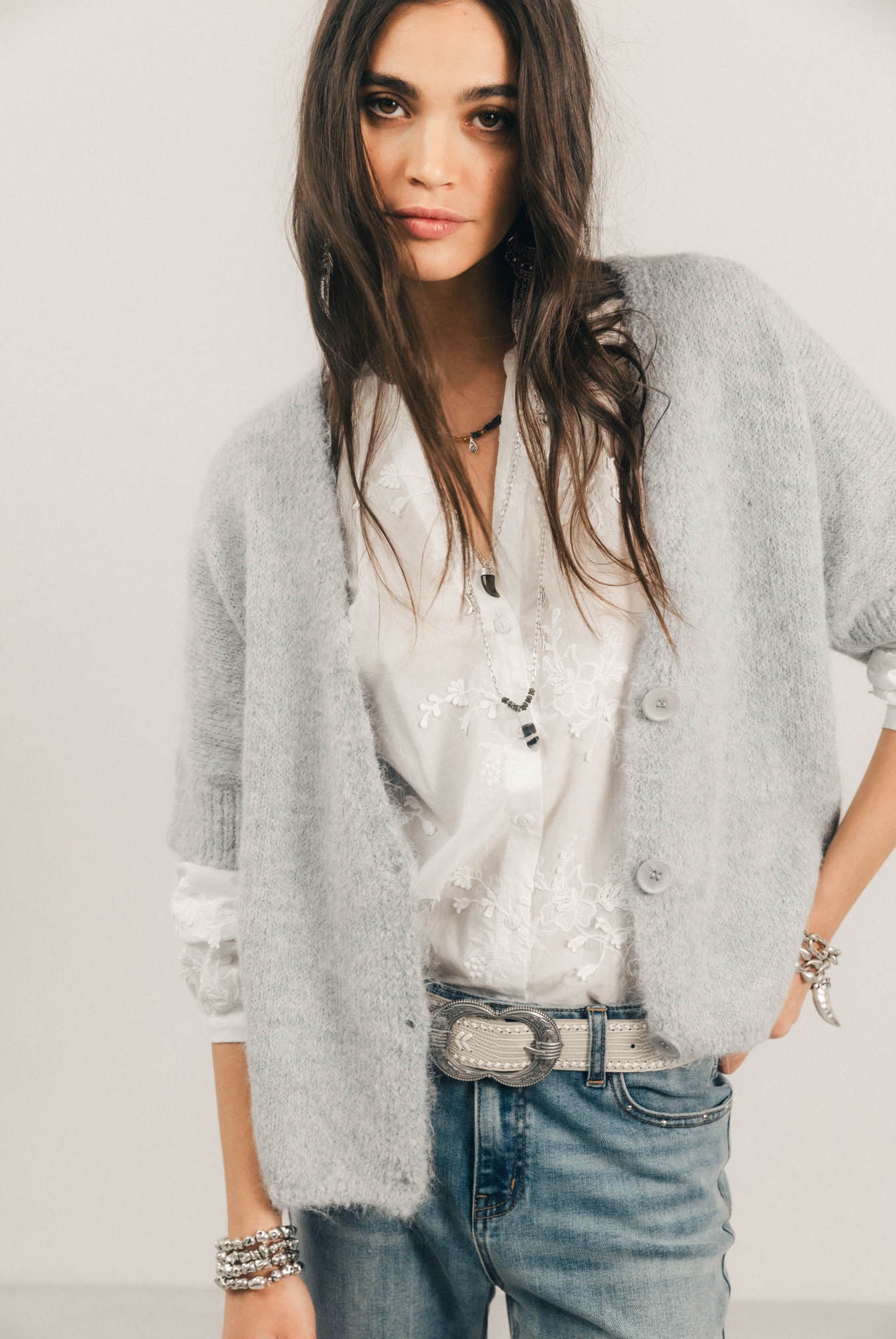 Gilet perle maille doudou | Elora