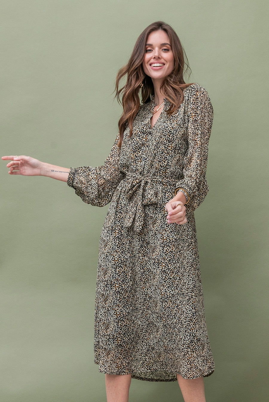 Robe longue imprimé léopard | Elora