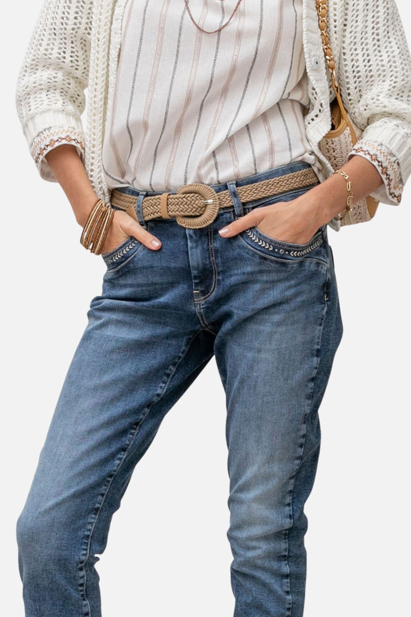 Ceinture tressée moka | Elora