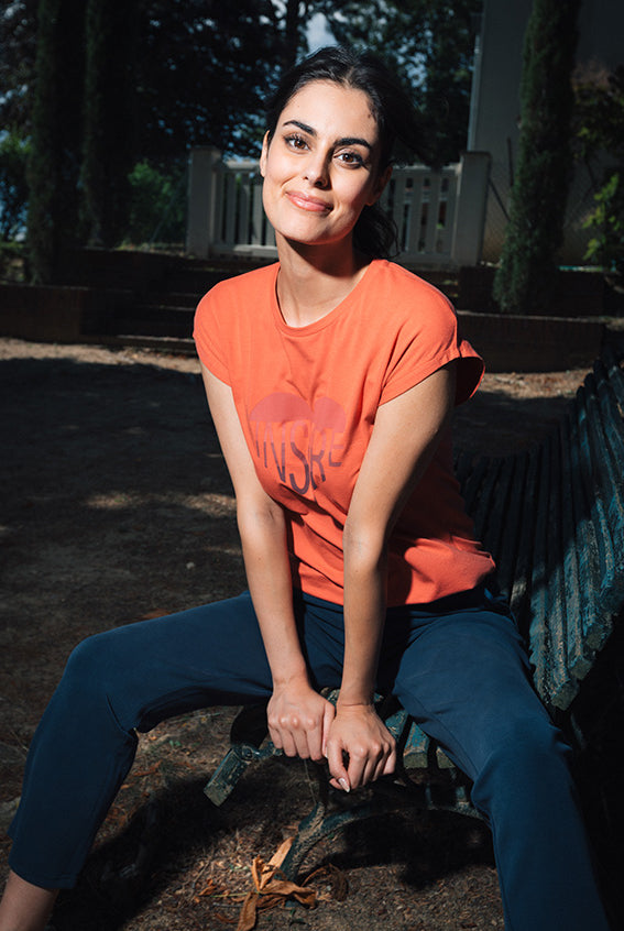 Tee shirt en modal orangé | Elora