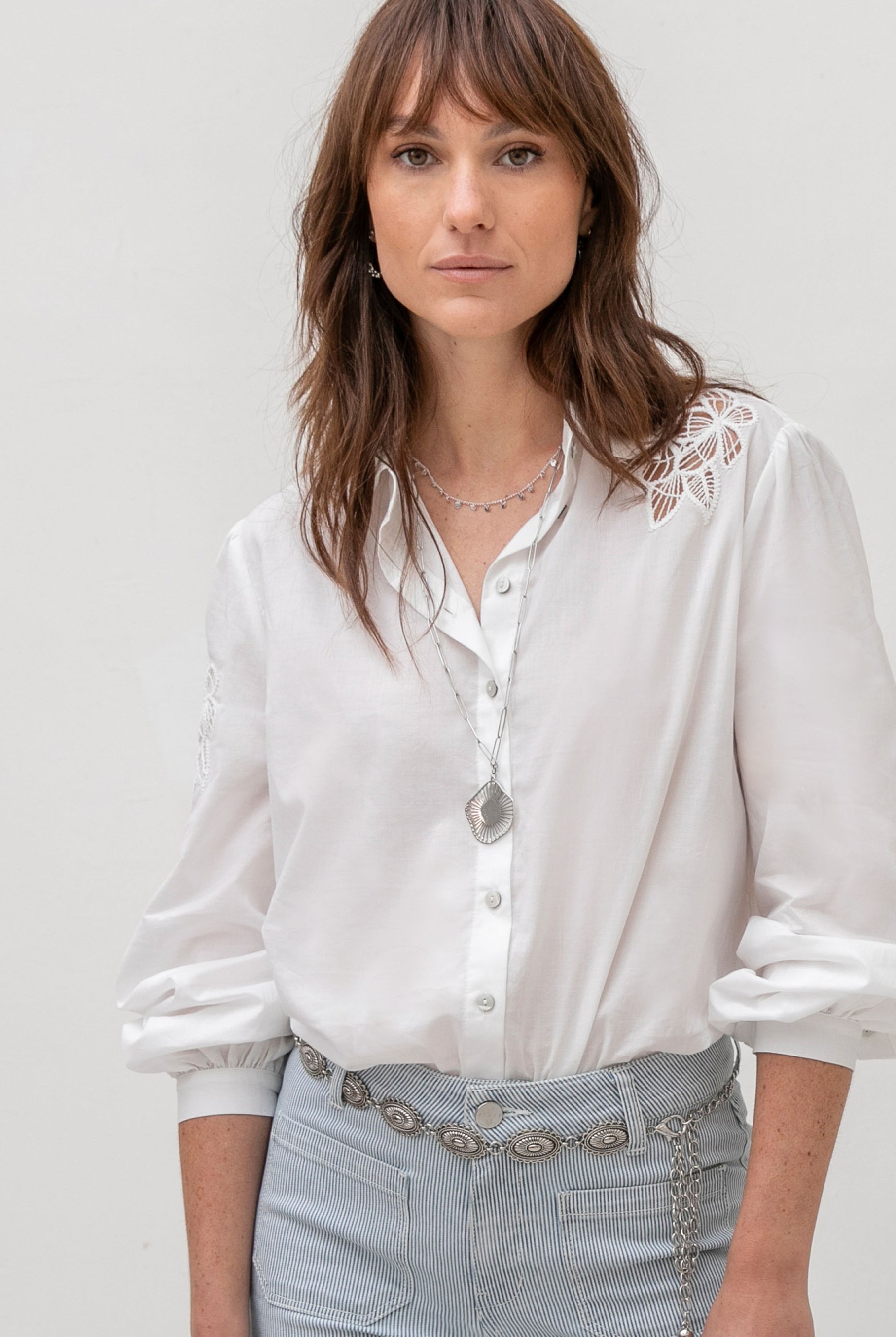 Chemise en coton coloris écru | Elora