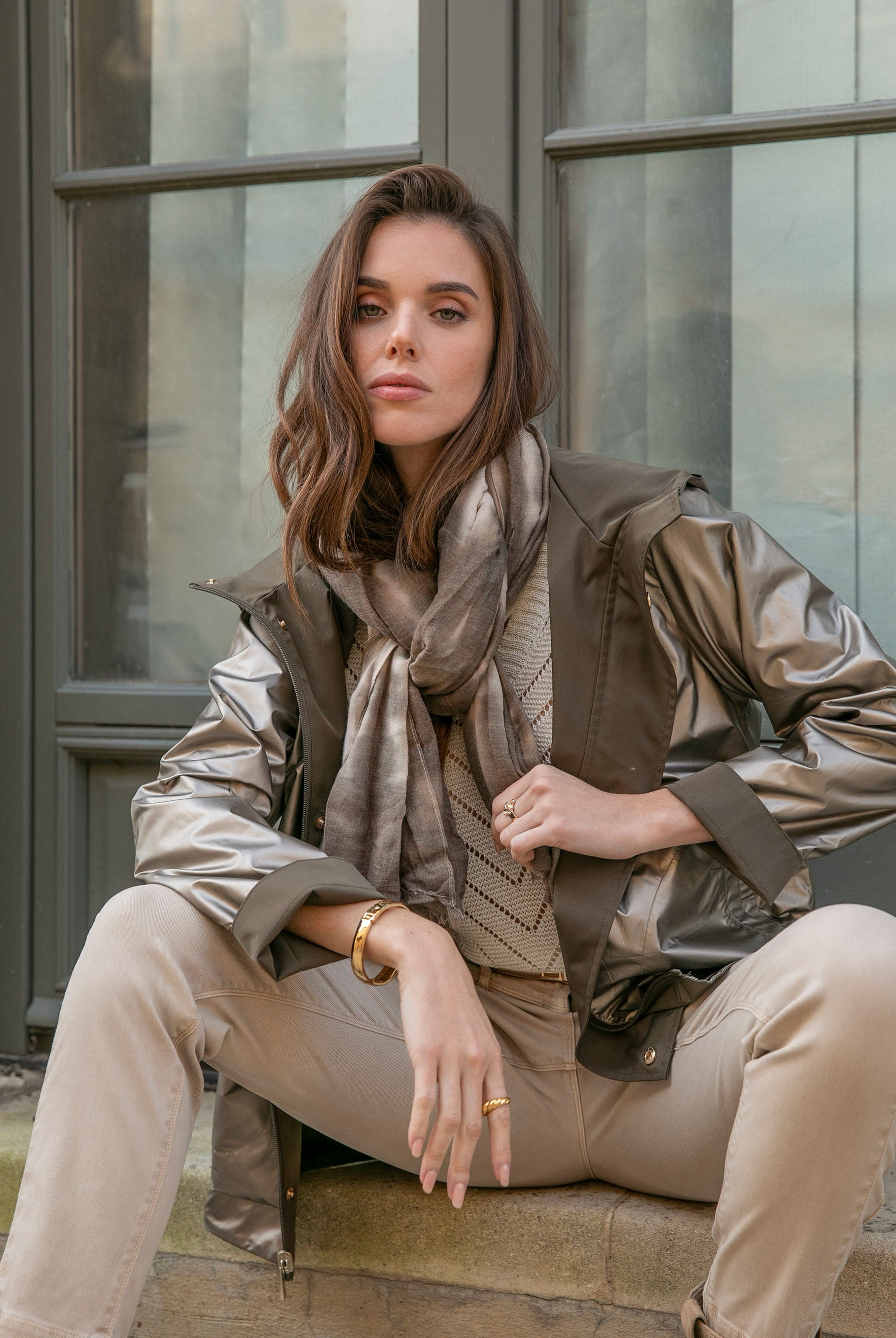 Chèche imprimé olive | Elora