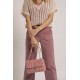 Pantalon flare coloris vieux rose