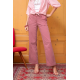 Pantalon flare coloris vieux rose