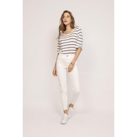 Jean slim blanc pas cher best sale