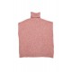 Poncho col roulé rose