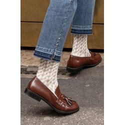 Two-tone cable socks