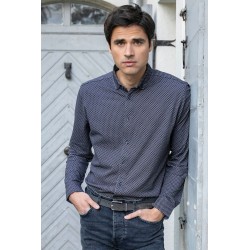 Blue print knitted shirt