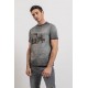 T-shirt gris print rock