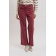 Pantalon large coloris carmin