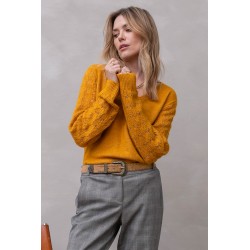 Openwork jumper in yellow