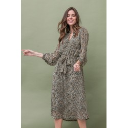 Langes Kleid mit Leopardenmuster