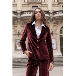 Burgundy velvet suit jacket