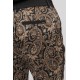 Pantalon imprimé baroque noir et beige