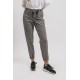 Pantalon coupe cargo à carreaux gris