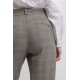 Pantalon coupe cargo à carreaux gris