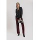 Pantalon de costume en velours bordeaux