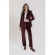 Pantalon de costume en velours bordeaux