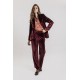 Pantalon de costume en velours bordeaux