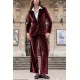 Pantalon de costume en velours bordeaux