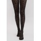 Collants motif floral noirs