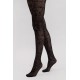 Collants motif floral noirs