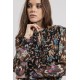 Blouse imprimé floral vert et orchidee