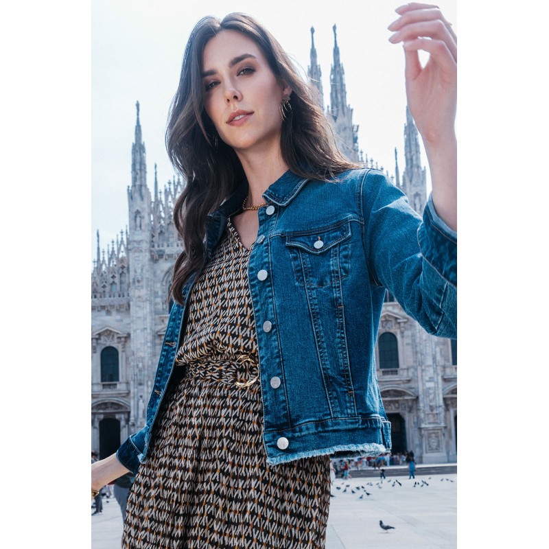 Veste en jean denim bleu