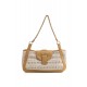 Sac pochette façon crochet beige