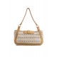 Sac pochette façon crochet beige