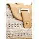 Sac pochette façon crochet beige