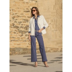 Lavender flared trousers